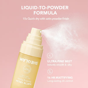 Sheglam Matte Fresh Setting Spray Ultra Matte Liquid White