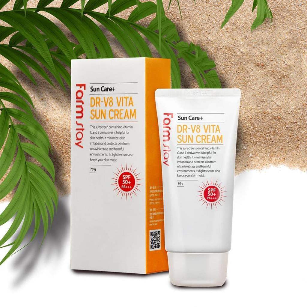 Farm Stay Dr-V8 Vita Sun Cream, Spf 50+ Pa++++ 70 Ml