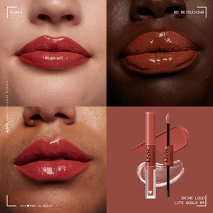 Nyx Professional Long Lasting Lip Shine , Lip Gloss Makeup 04 Life Goals