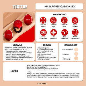 TIRTIR Mask Fit Red Cushion 13C Fair 18g - Benefits / Product Guide