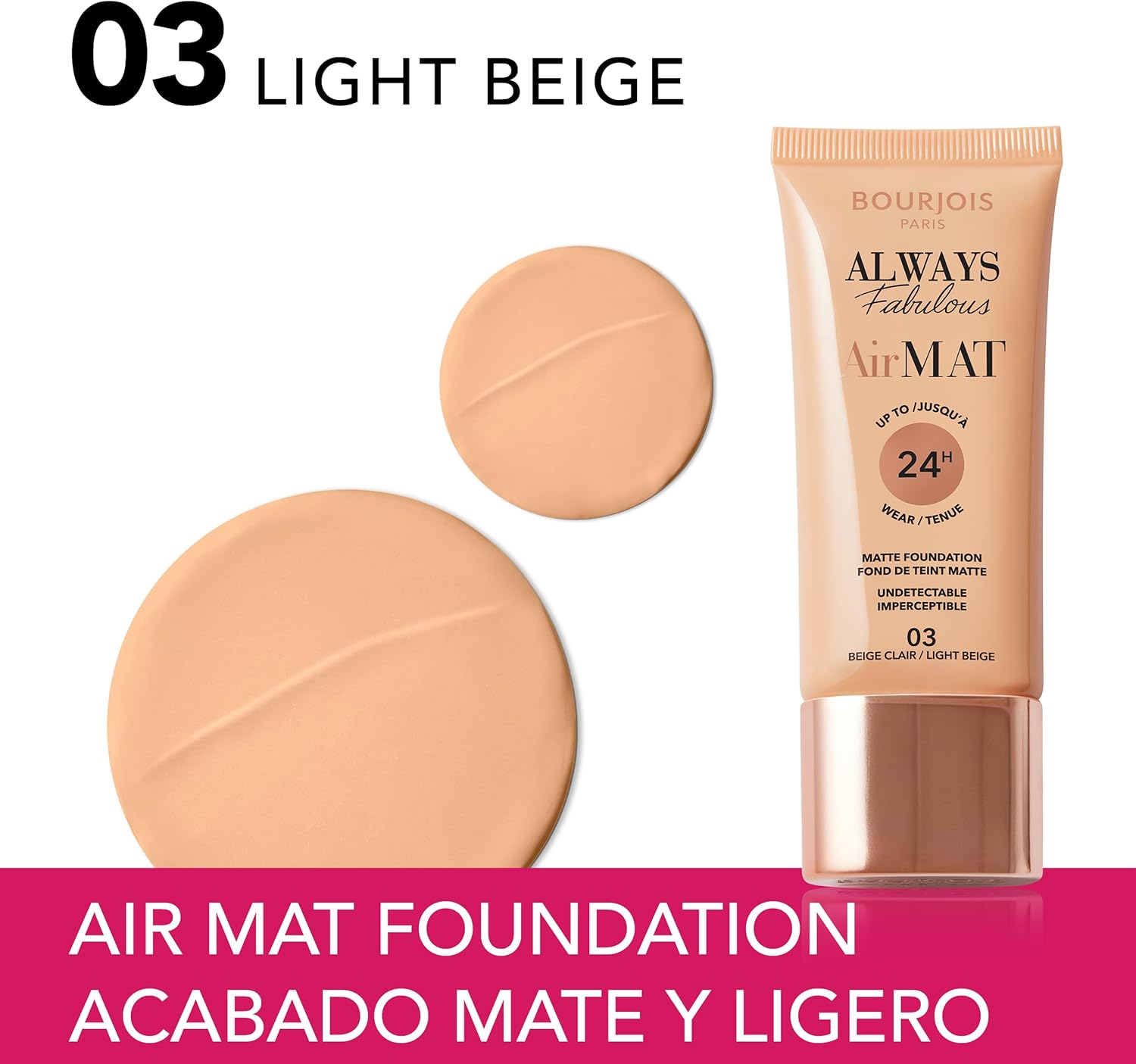 Bourjois Always Fabulous Air Mat Foundation 03 Light Beige