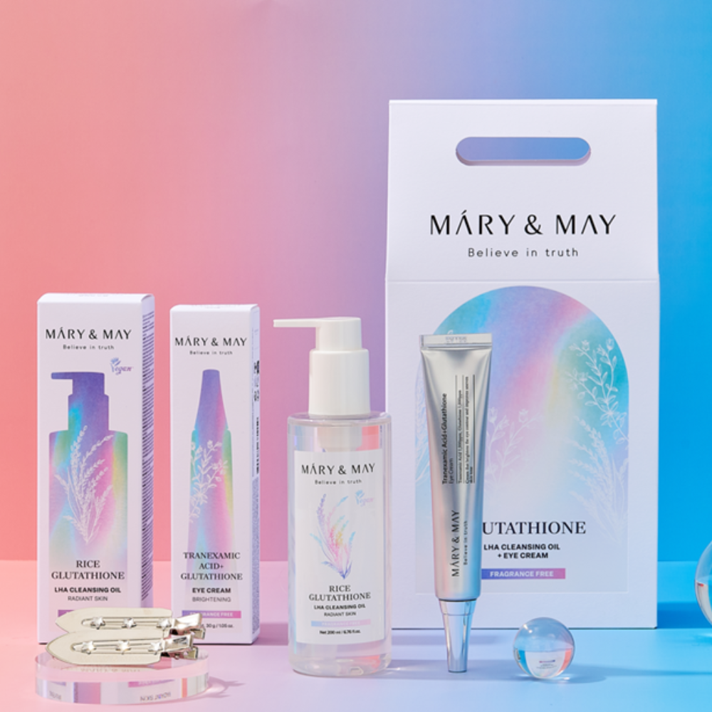 Mary&May Glutathione Kit (Eye Cream+Cleansing Oil+Hair Clip)