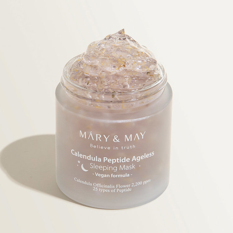 MARY & MAY Vegan Calendula Peptide Ageless Sleeping Mask 110g - Product Detail / Benefits