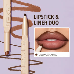 Sheglam Glam 101 Lipstick & Liner Duo Deep Caramel 2 In 1