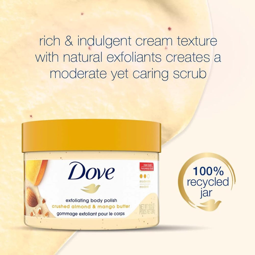 Dove-Body Scrub 298G Sk W Crushed Almond & Mango Butter (Bc)