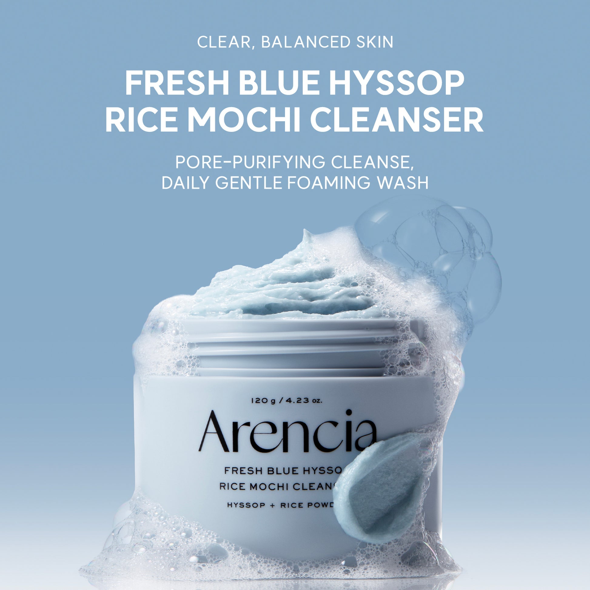 Arencia Blue Hyssop Rice Mochi Cleanser 120G