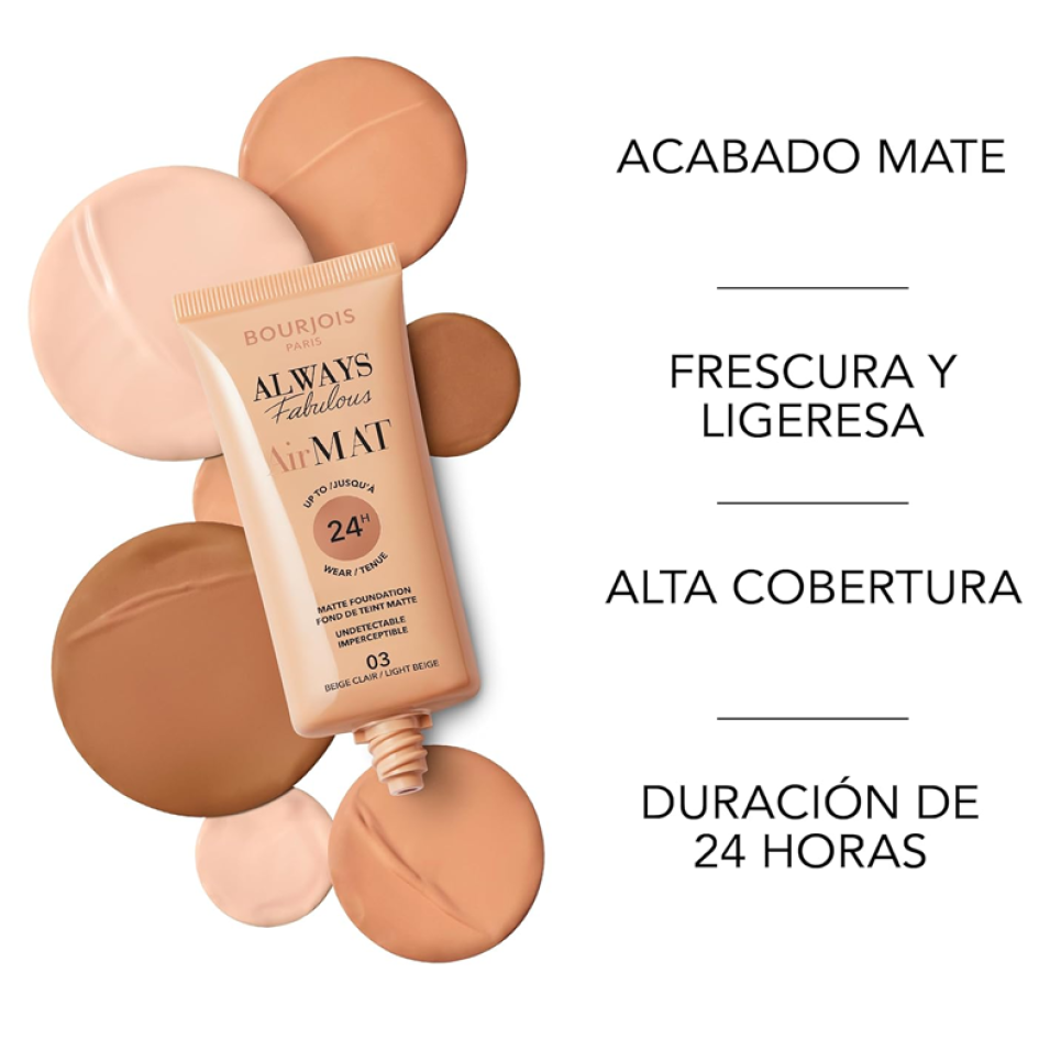 Bourjois Always Fabulous Air Mat Foundation 01 Rose Ivory