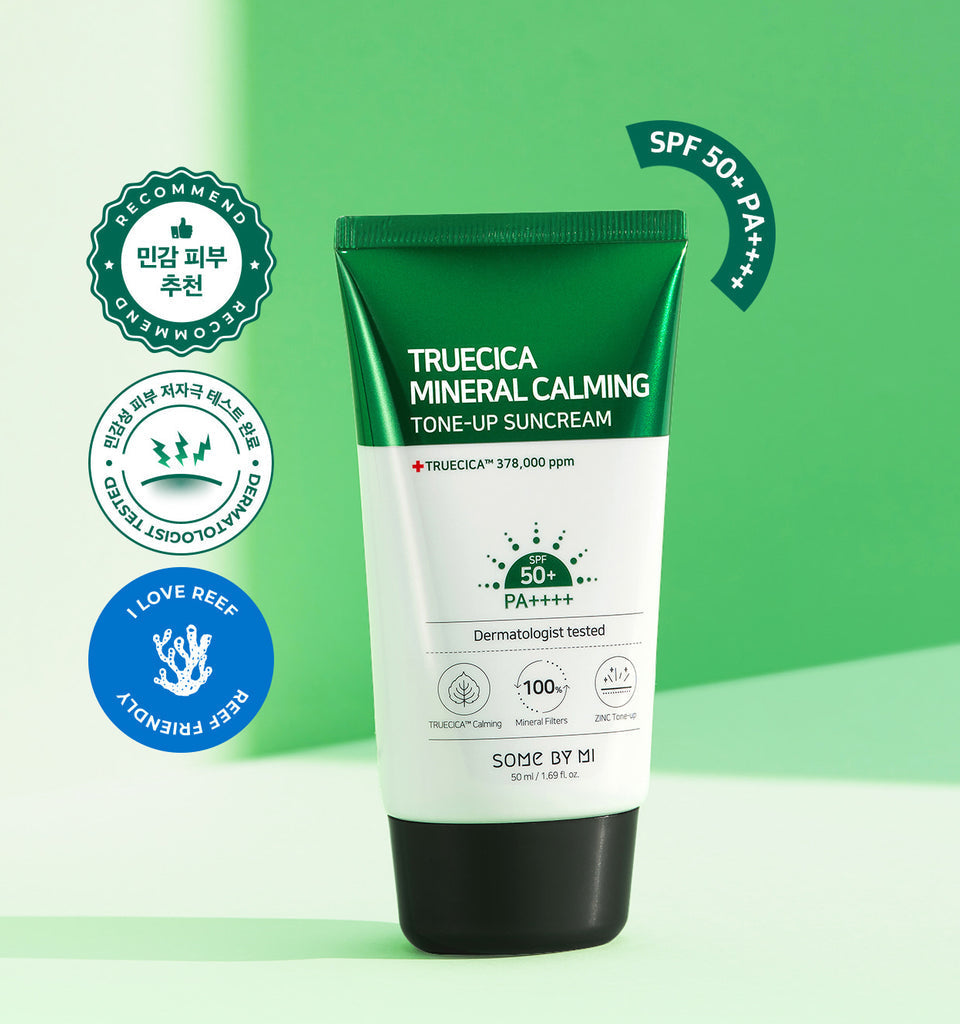 SOME BY MI Truecica Mineral Calming Tone-Up Suncream SPF50+ PA++++ 50ml - Product Detail / Benefits